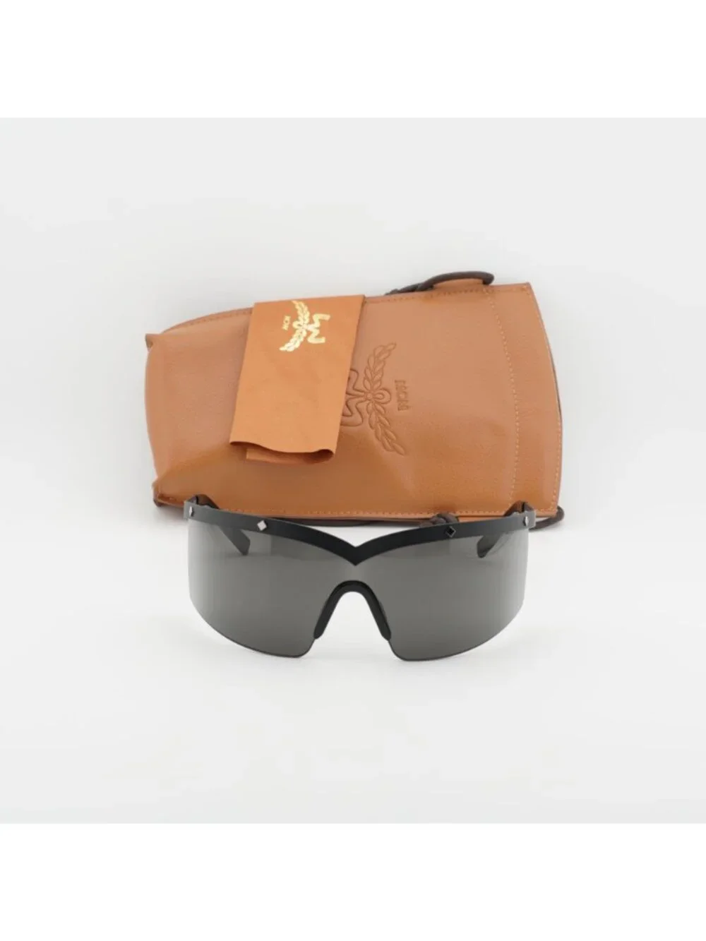 MCM MW0016 02A Shield Sunglasses – Black / Smoke